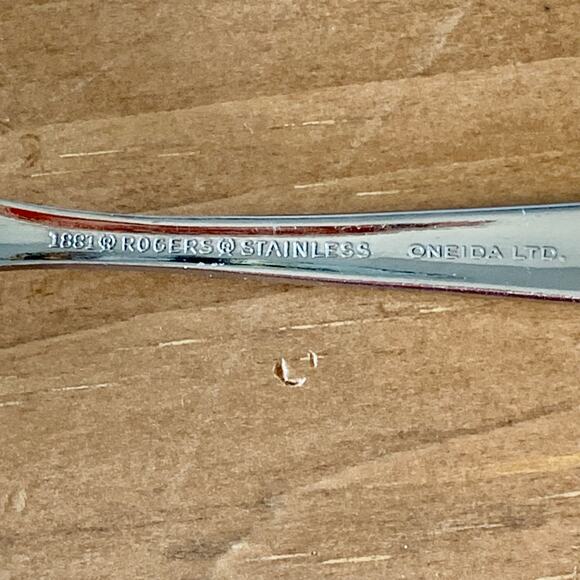 Oneida 1881 Rogers Stainless Steel Montina Indio Slotted Spoon Meat Fork Serving - Picture 9 of 9